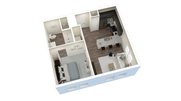 1 bedroom 1 bathroom floor plan 600 sq.ft. at Sheldon Park, Columbus, 43228