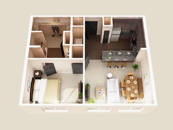 Floor Plan 1 Bed 1 Bath S at Taylor House in Columbus Ohio 43214