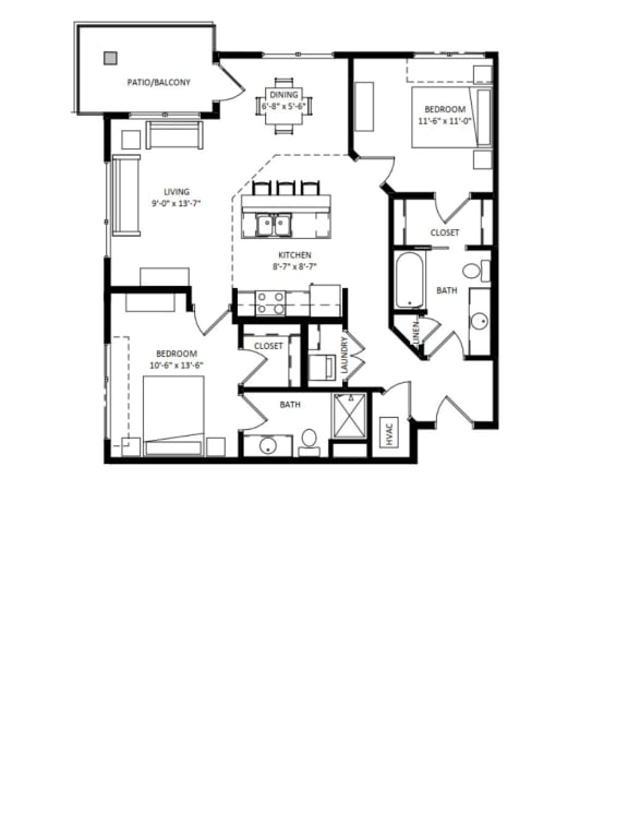 Floor Plan  2 Bedroom G2 SIM