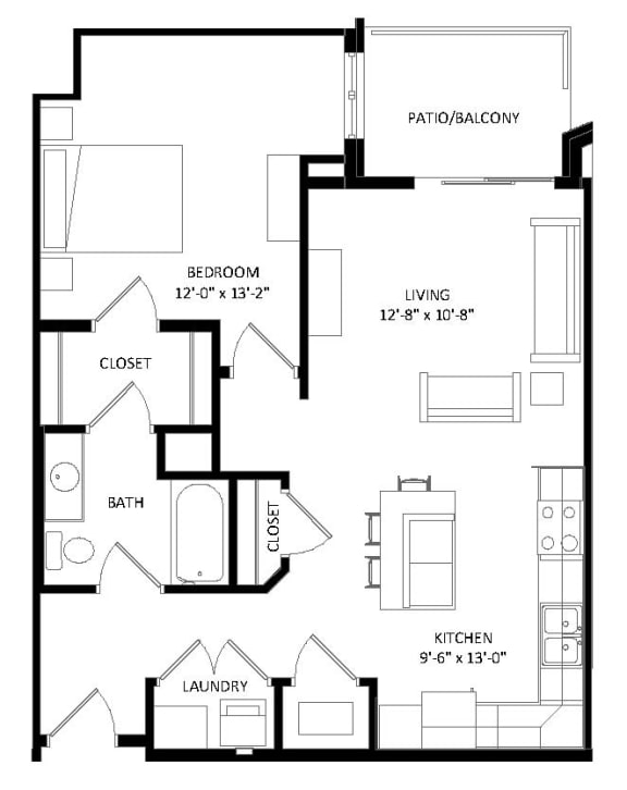 Floor Plan  1 Bedroom A4