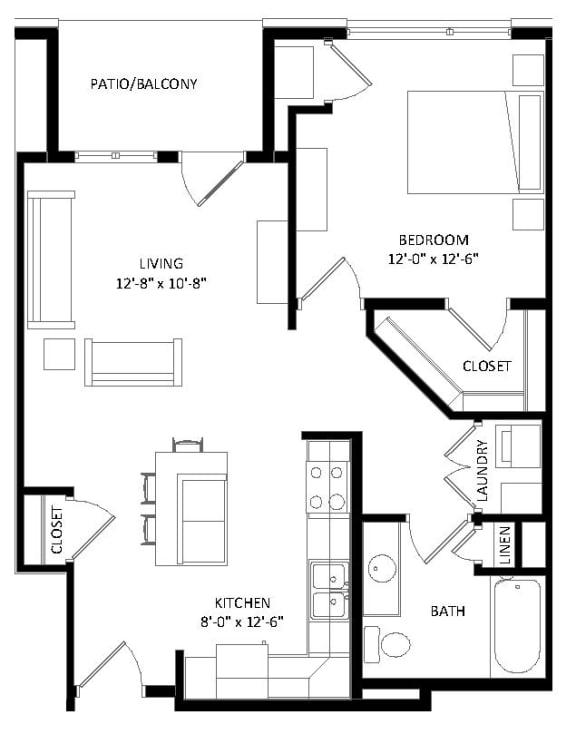Floor Plan  1 Bedroom A5