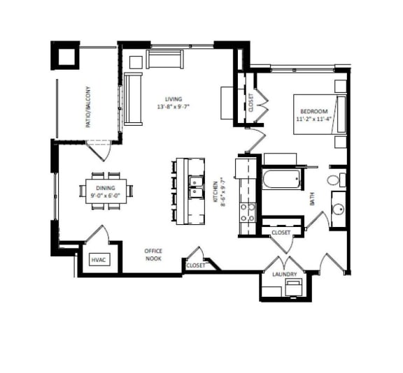 Floor Plan  1 Bedroom A6