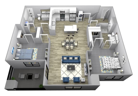2 Bed C Floor Plan 2 Bed C Floor Plan at Two Points Crossing, Madison, 53593