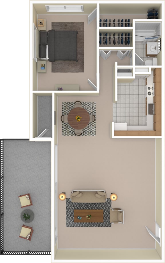 Floor Plan  One Bedroom - Income Restricted