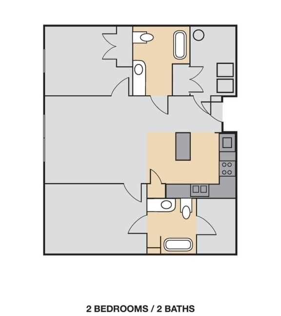  Floor Plan Two Bedroom  Apartment