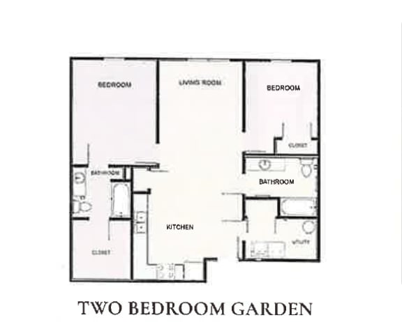 2 Bedroom 2 Bath 2D Floorplan-Villas on the Strand, Galveston, TX