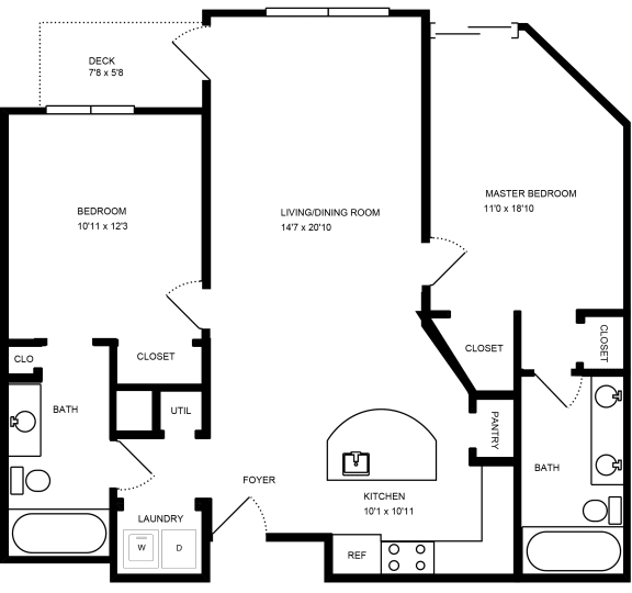 Floor Plan  Edmonds - 2 Bedroom floor plan