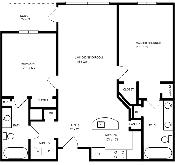 Floor Plan  Fenton - 2 Bedroom floor plan