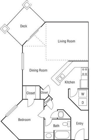 A4 - 1 Bedroom / 1 Bath - 750 Sq. Ft. - Newly Renovated