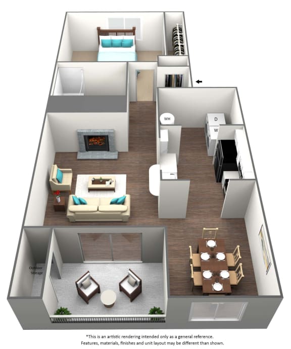 Cottonwood Floor Plan at Union Heights Apartments, Colorado Springs