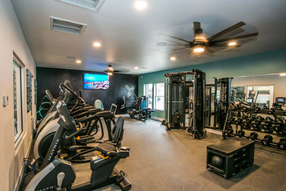 Gym with cardio equipment