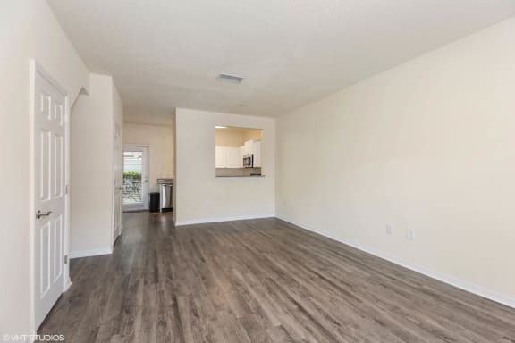 Wood Floor Living Room at The Arbor Walk Apartments, Tampa, 33617