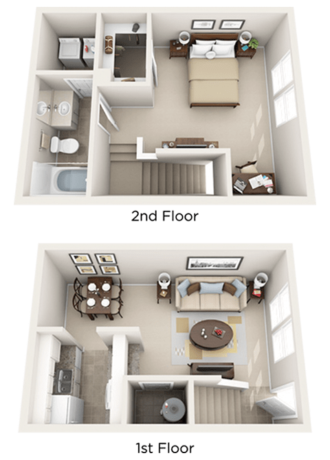 1 Bedroom 1 Bath Floor Plan at The Arbor Walk Apartments, Tampa, 33617