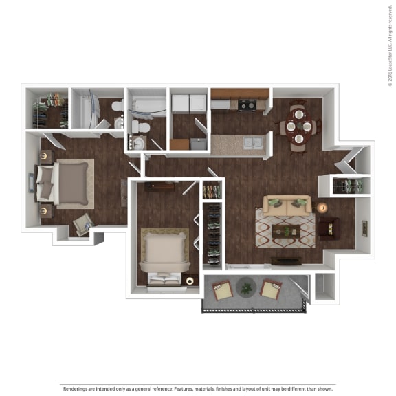 2 bedroom 2 bath floor planat Canopy Glen, Norcross, GA, 30093
