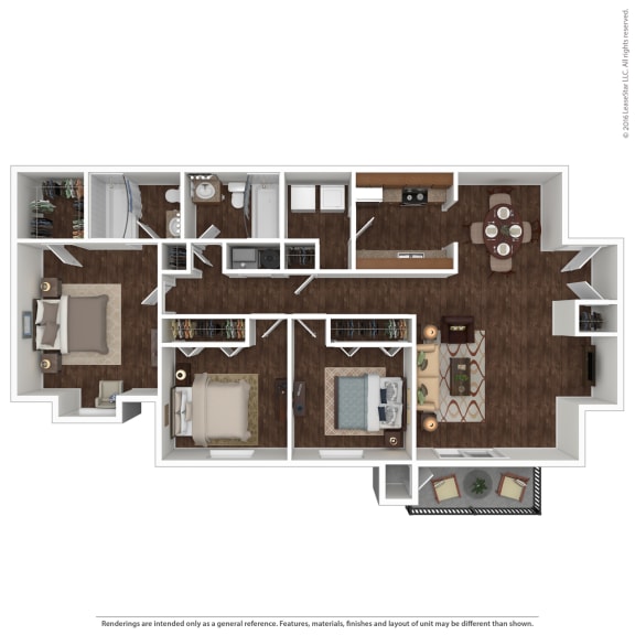 3 bedroom 2 bath floor plan at Canopy Glen, Norcross, 30093