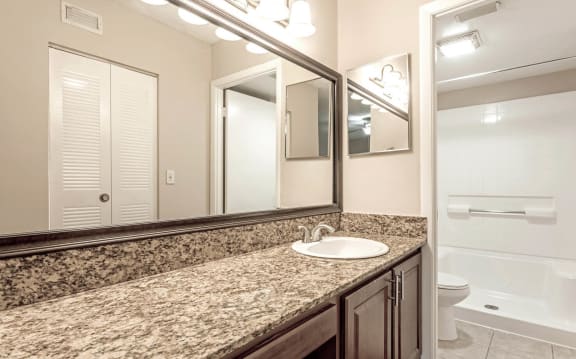 Renovated Bathrooms With Quartz Counters at Glen at Boca, Florida, 33428