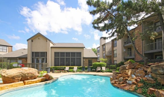 Swimming Pool Access via Clubhouse at The Glen at Highpoint, Dallas