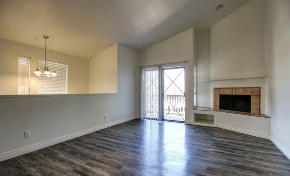 Living Space With Fireplace at Glen at Mesa, Mesa, AZ, 85201