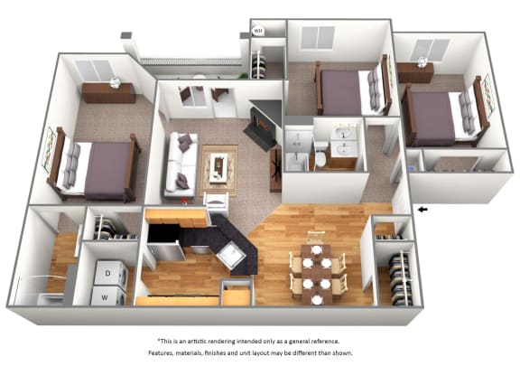 3 Bedrooms and 2 Bathrooms Floor Plans at Malvern Lakes, Virginia, 22406 3 Bedrooms and 2 Bathrooms Floor Plans at Malvern Lakes, Virginia, 22406