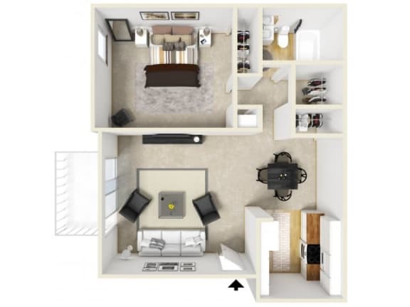 Floor Plan  1 bedroom 1 bathroom floor plan at Spyglass Creek, Colorado, 80224
