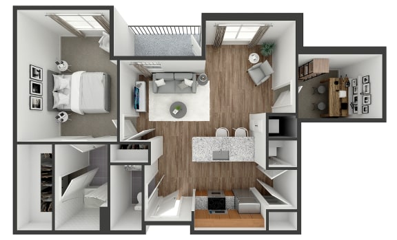 1 bedroom 1 bath floor plan C 1 bedroom 1 bath floor plan C at The View at Old City, Philadelphia