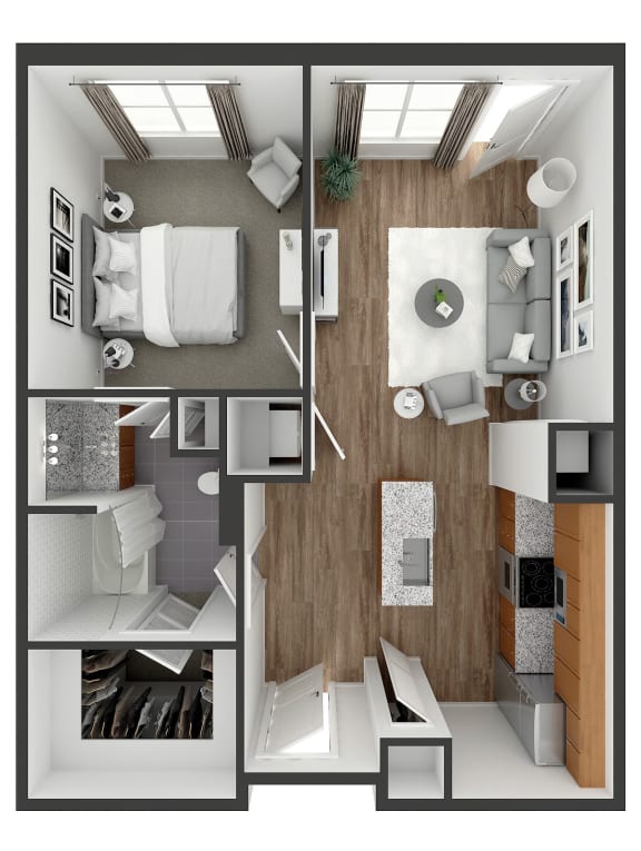 1 bedroom 1 bath floor plan Y 1 bedroom 1 bath floor plan Y at The View at Old City, Pennsylvania, 19106
