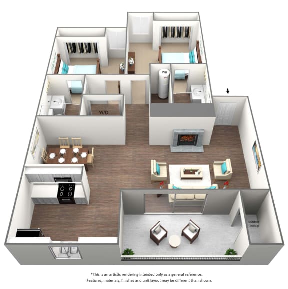 Spruce Floor Plan at Union Heights Apartments, Colorado, 80918