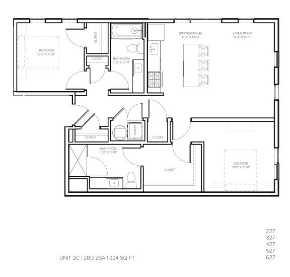 Floor Plan  BRAND NEW Flats Unit 2C
