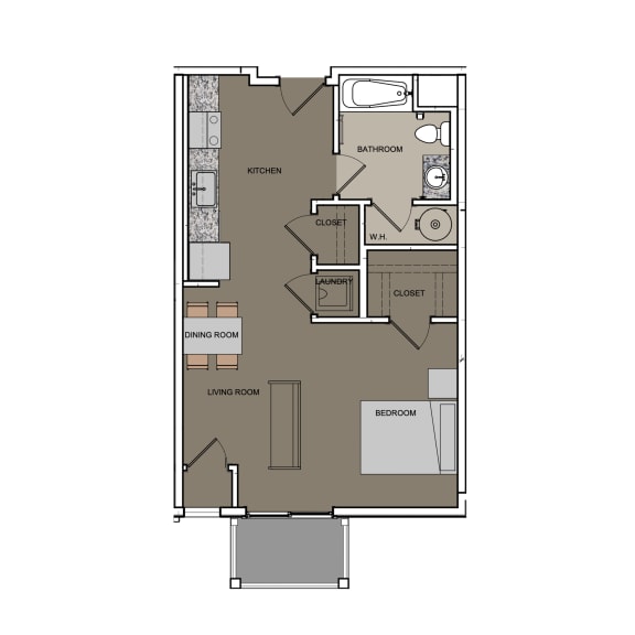 Studio Floorplan - The Kiln, Worcester MA Apartments