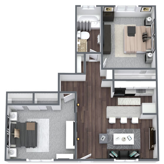 1 & 2 Bedroom Floor Plans Esprit Cherry Creek Apartments Glendale, CO