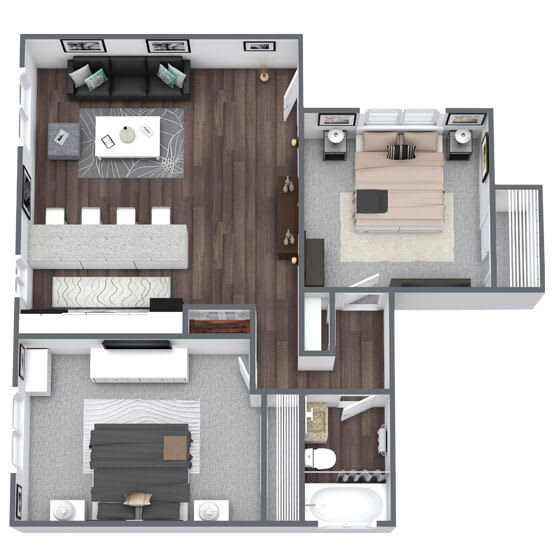 1 & 2 Bedroom Floor Plans Esprit Cherry Creek Apartments Glendale, CO