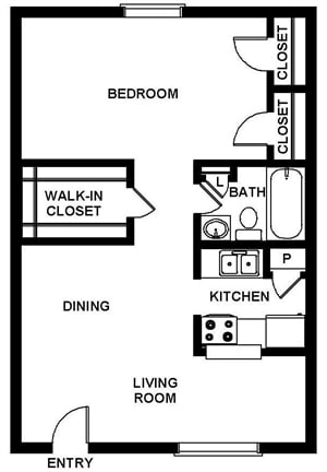 Floor Plan  Aspen Floor Plan at Bellaire Oaks Apartments, Houston, Texas