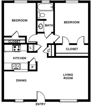 Floor Plan  Bedington Floor Plan at Bellaire Oaks Apartments, Houston, Texas