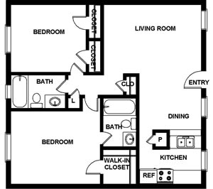 Floor Plan  Biltmore Floor Plan at Bellaire Oaks Apartments, Houston