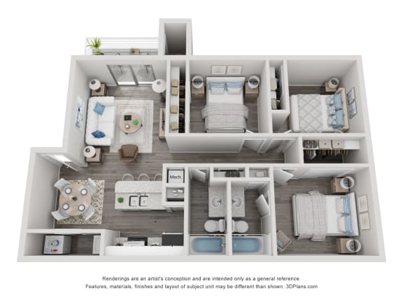 Floor Plan  Evergreen  - 3 Bedrooms