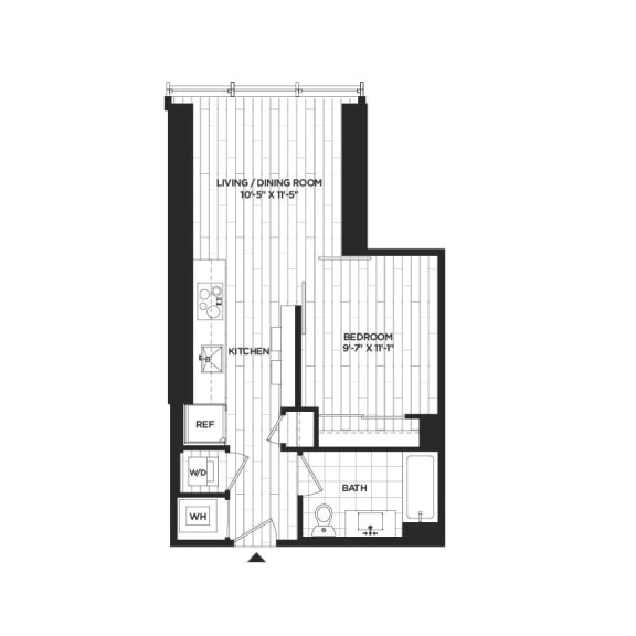  Floor Plan 1 Bed - 1 Bath | AJ2