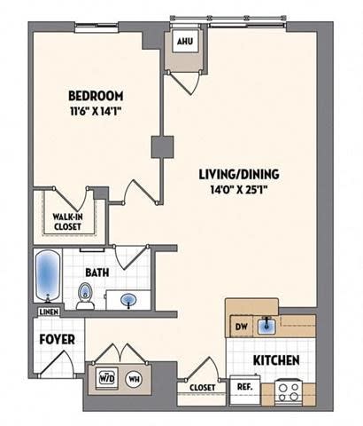 Floor Plan  1 Bed - 1 Bath | A07F ORI SEMI-FURNISHED HOMES