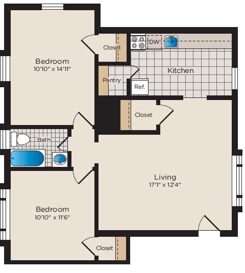 Floor Plan  B03m (Income Restricted)
