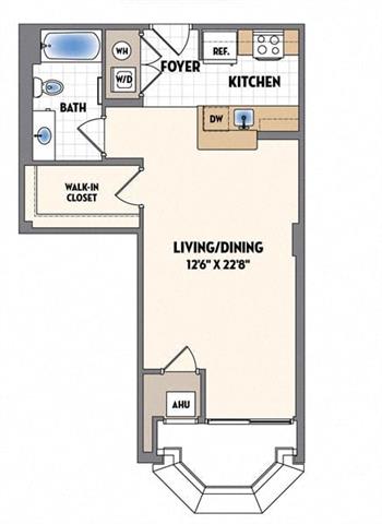  Floor Plan 0 Bedroom 1 Bath | S01