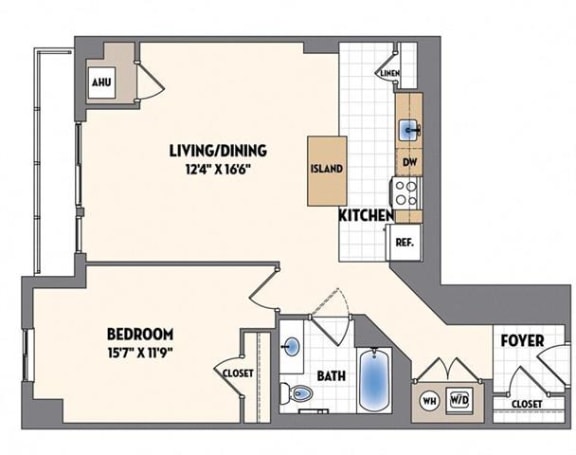  Floor Plan 1 Bedroom 1 Bath | a08-a08a-a08b