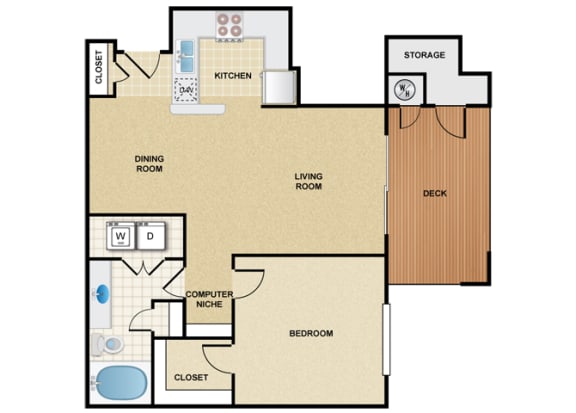 Floor Plan  1 Bedroom 1 Bath - Napa