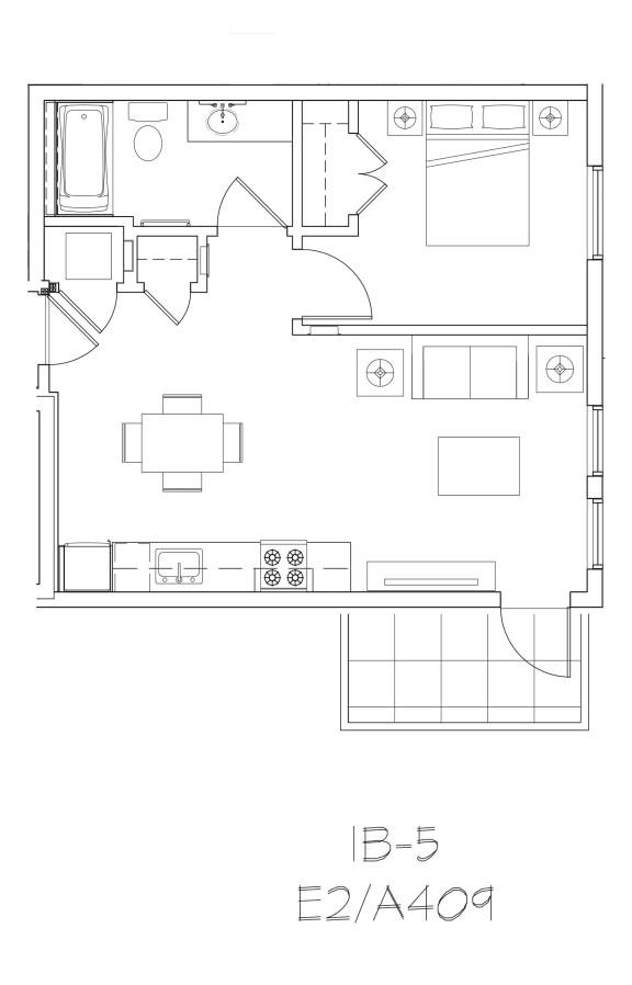 1B-5 Floor Plan at The Rushmore, Washington, DC