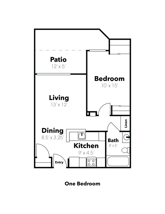 Floor Plan  One Bedroom Apartment