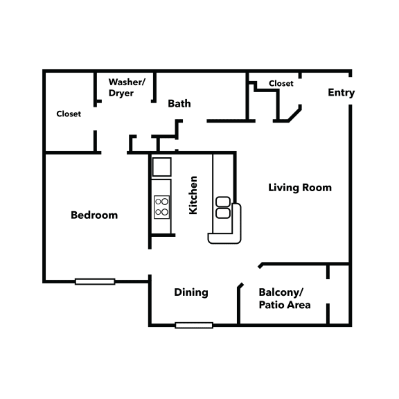 Floor Plan  1x1 Floor Plan
