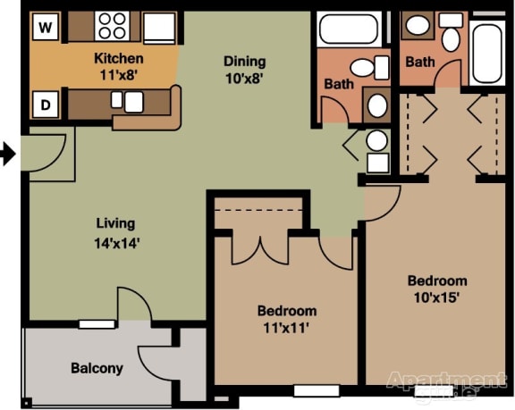 Floor Plan  Two Bedroom