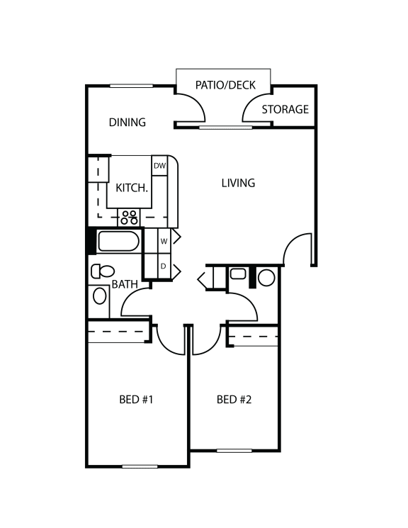Floor Plan  2 Bedroom A