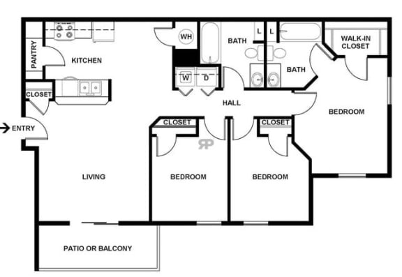 Floor Plan  3 Bedroom | 2 Bathroom