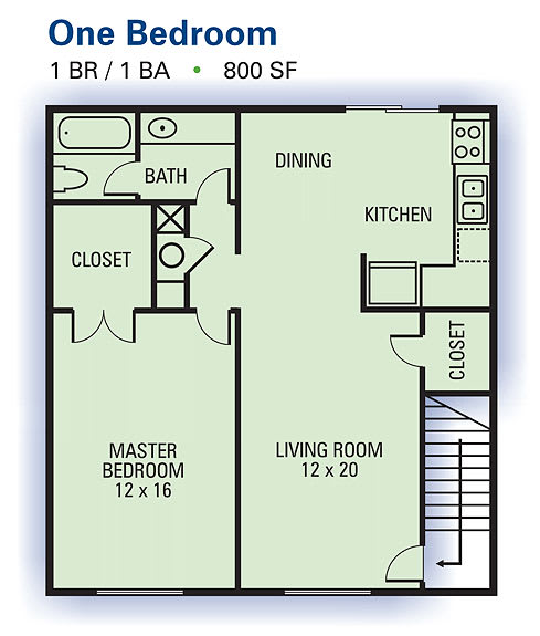 Floor Plan  One Bedroom Floor Plan