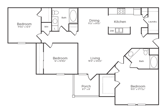  Floor Plan 3 Bedrooms