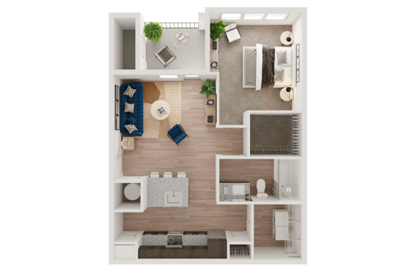 Aerial View of a Floor Plan Layout at Ironridge&#x27;s Apartments in San Antonio, TX